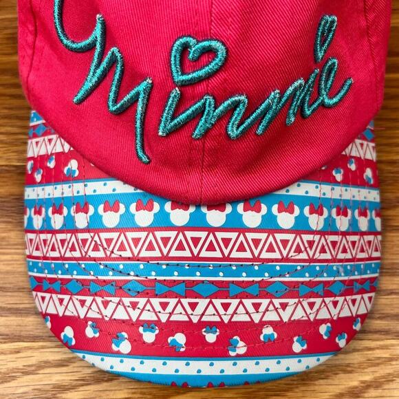 Disney Minnie Mouse Tribal Bill Youth Girls Pink Strapback Hat - Picture 5 of 8